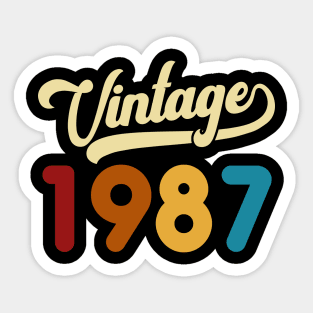 1987 Vintage Gift 33rd Birthday Retro Style Sticker